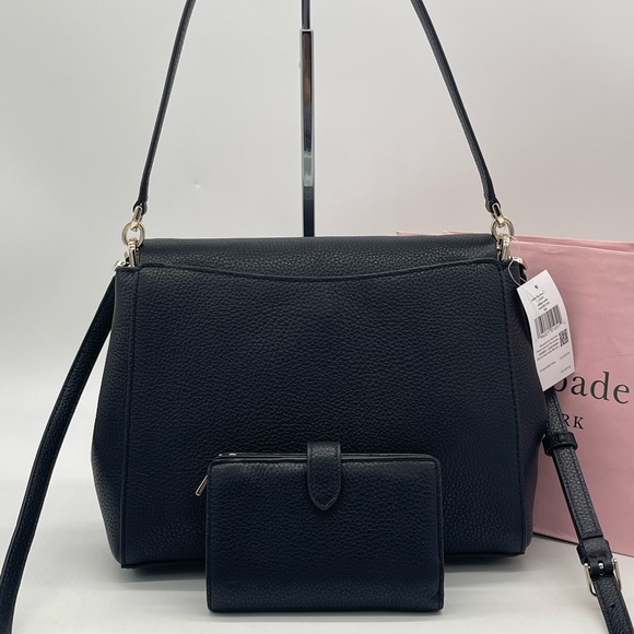 Kate Spade Leila Medium Flap Shoulder Crossbody Bag & Compact Bifold Wallet - Picture 13 of 14